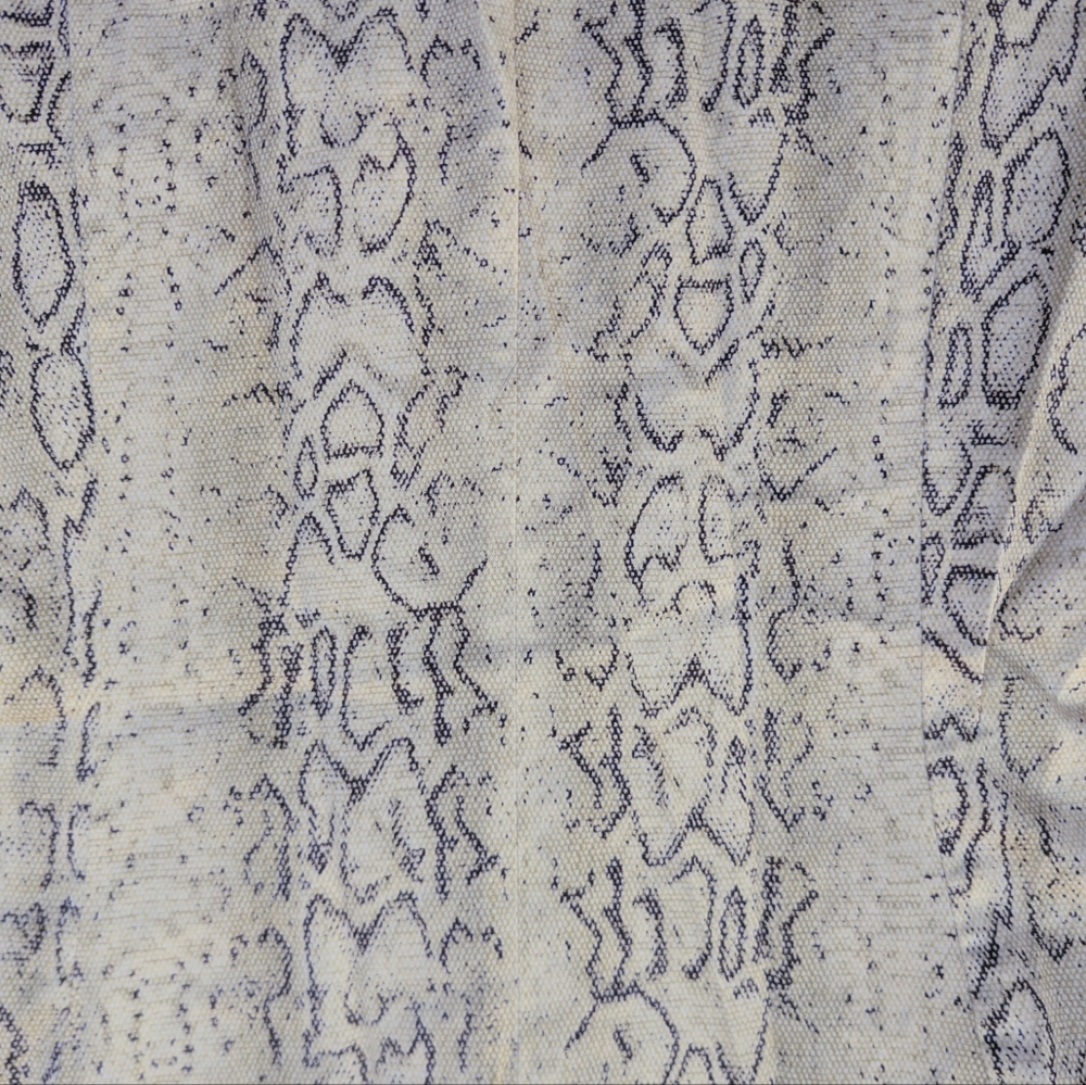 White Gray Snake Print Lightweight Button-Up Jack… - image 8